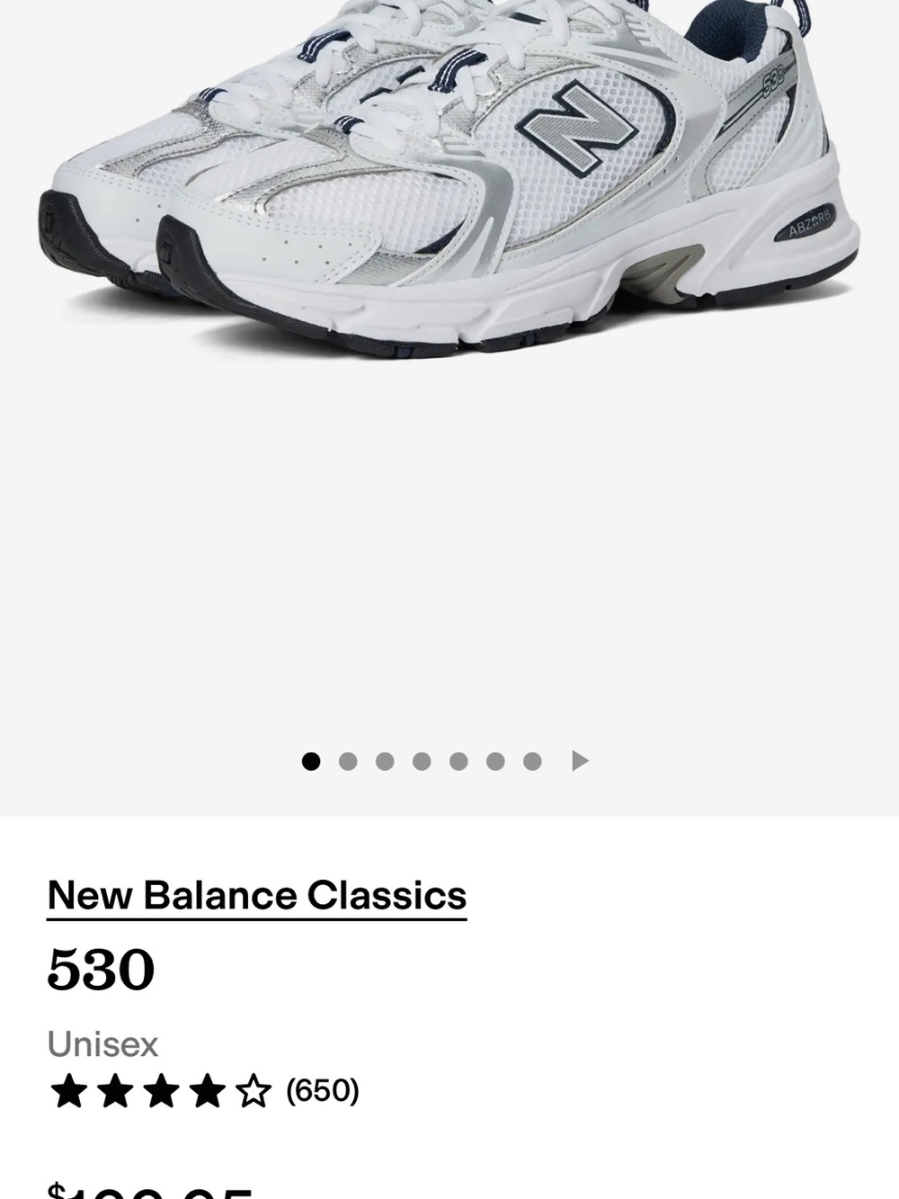 New Balance 530 Gender Inclusive Sneakers with Navy Heel Detailing - Picture 5 of 5